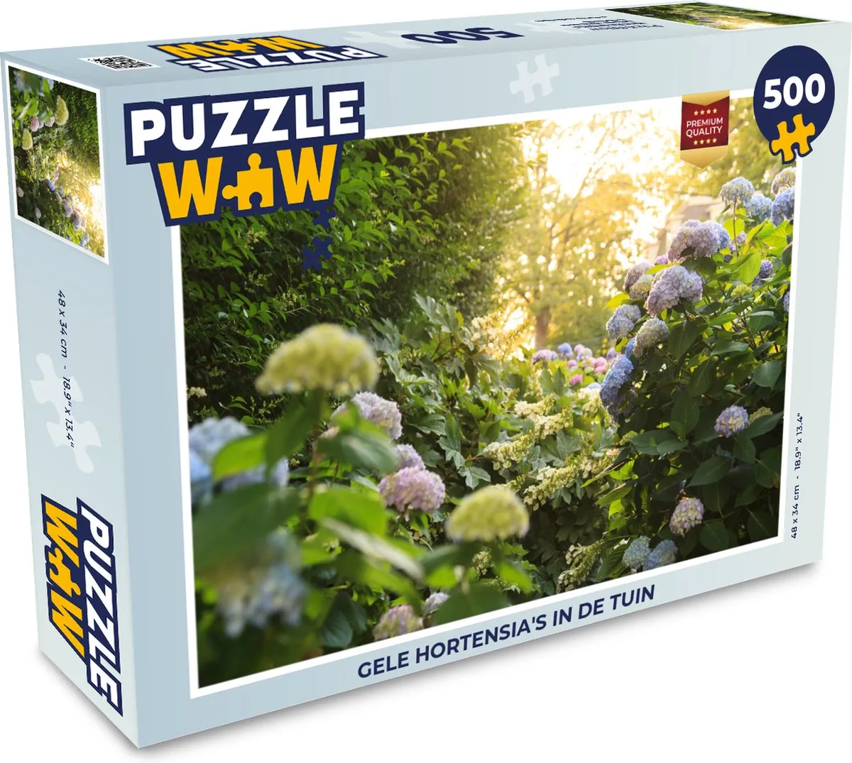 PuzzleWow Legpuzzel Gele Hortensia's 500 Stuks