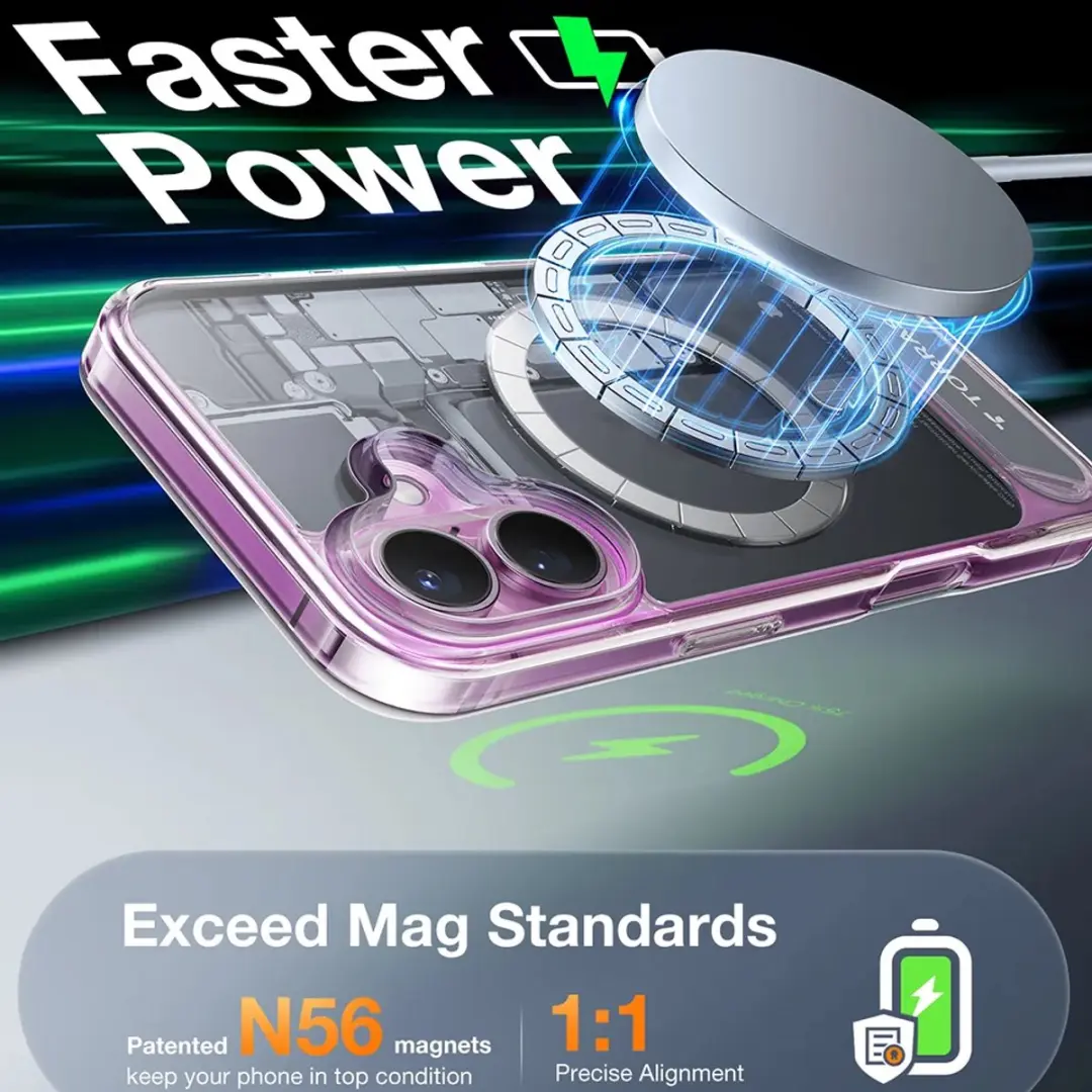 Torras UPro Pstand Hoesje iPhone 16 - Transparant
