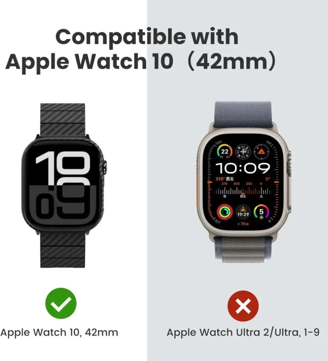 Pitaka Air Case Apple Watch 10 42mm - Ultra Dun - 600D Aramidevezels - Zwart/Grijs - afbeelding 6 van 6