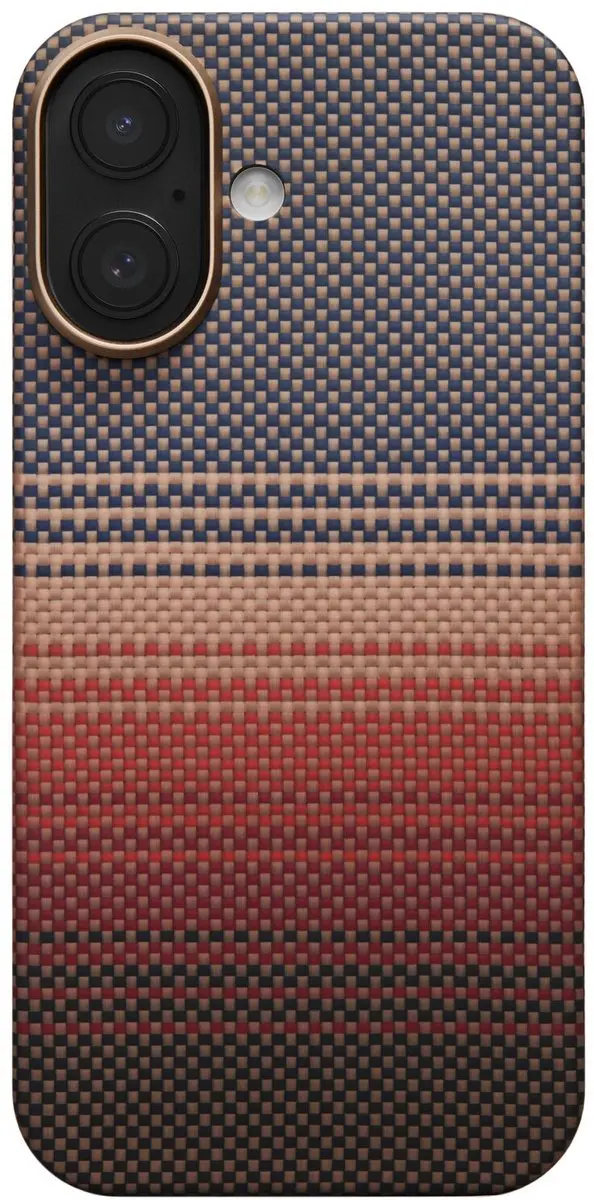 Pitaka Ultra-Slim Hoesje iPhone 17 - 600D Aramidevezel - Sunset Rood