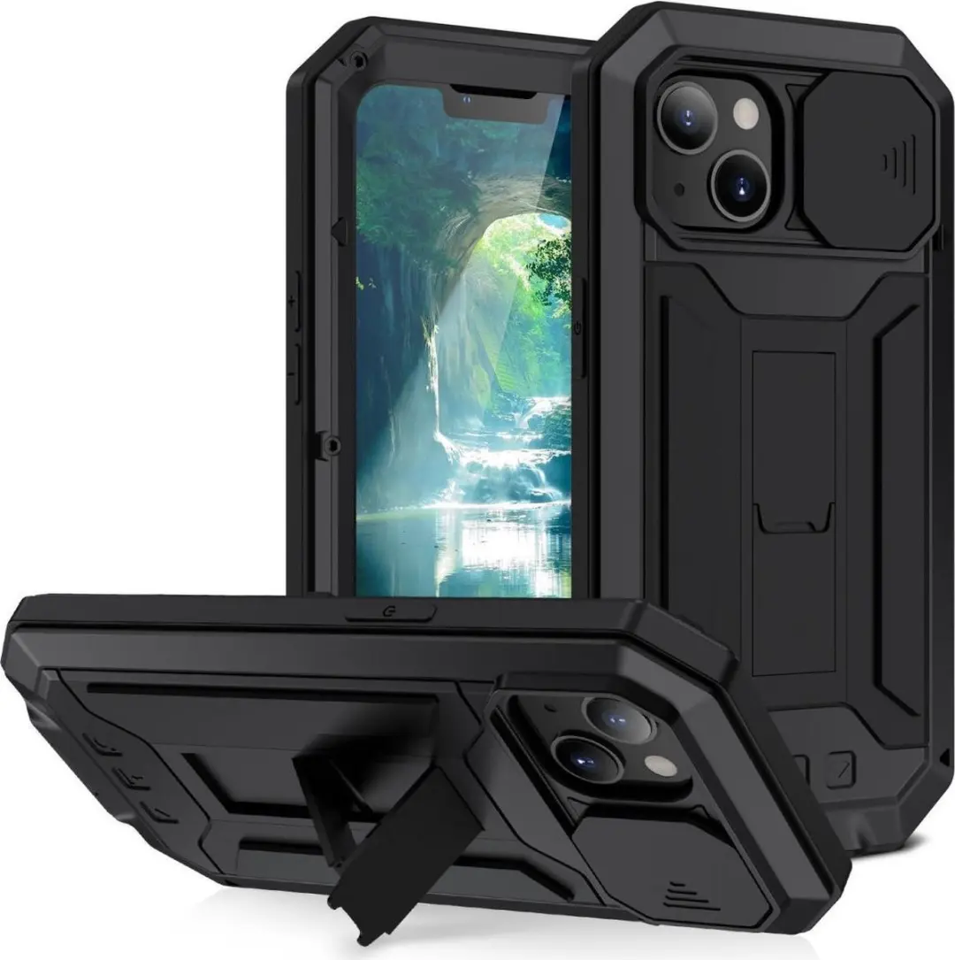 R-JUST Sliding Camera Bescherming iPhone 13 - Zwart