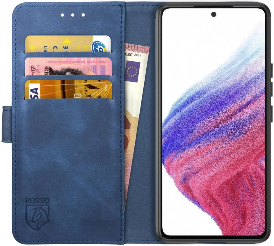 Rosso Element Book Case Wallet Samsung Galaxy A53 - 3 Pasjes - Blauw
