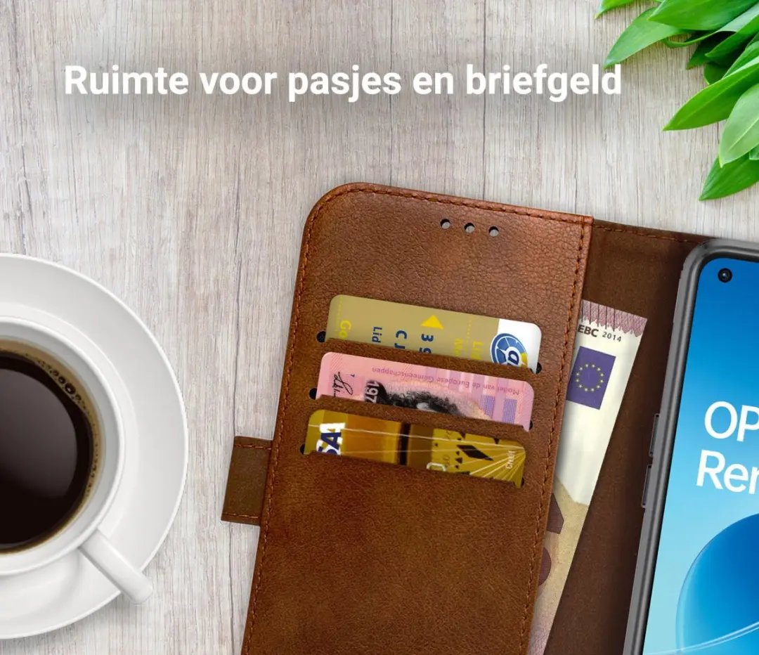 Rosso Element Book Case Wallet Oppo Reno 6 5G - 3 Pasjes - Bruin