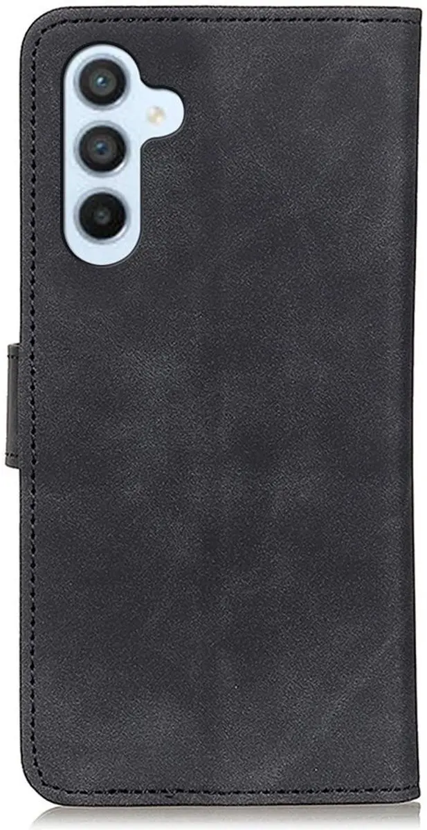 Khazneh Hoesje Retro Wallet Book Case Samsung Galaxy A34 - 2 Pasjes - Zwart - afbeelding 5 van 6