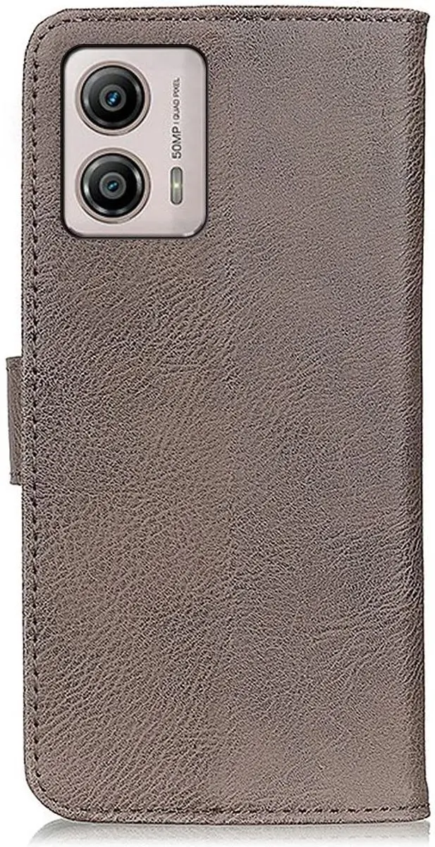 Khazneh Moto G53 Hoesje Portemonnee Book Case - Bruin