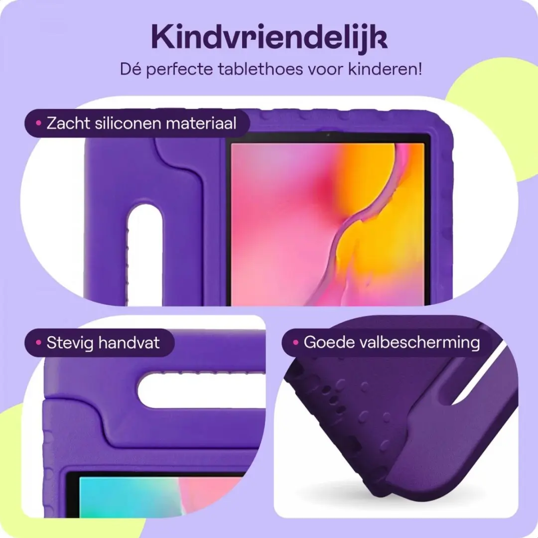 HappyCase Kinder Tablethoes Samsung Galaxy Tab A 10.1 (2019) - Paars