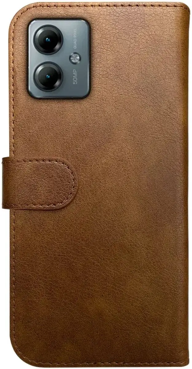Rosso Element Book Case Wallet Moto G14 - 3 Pasjes - Bruin