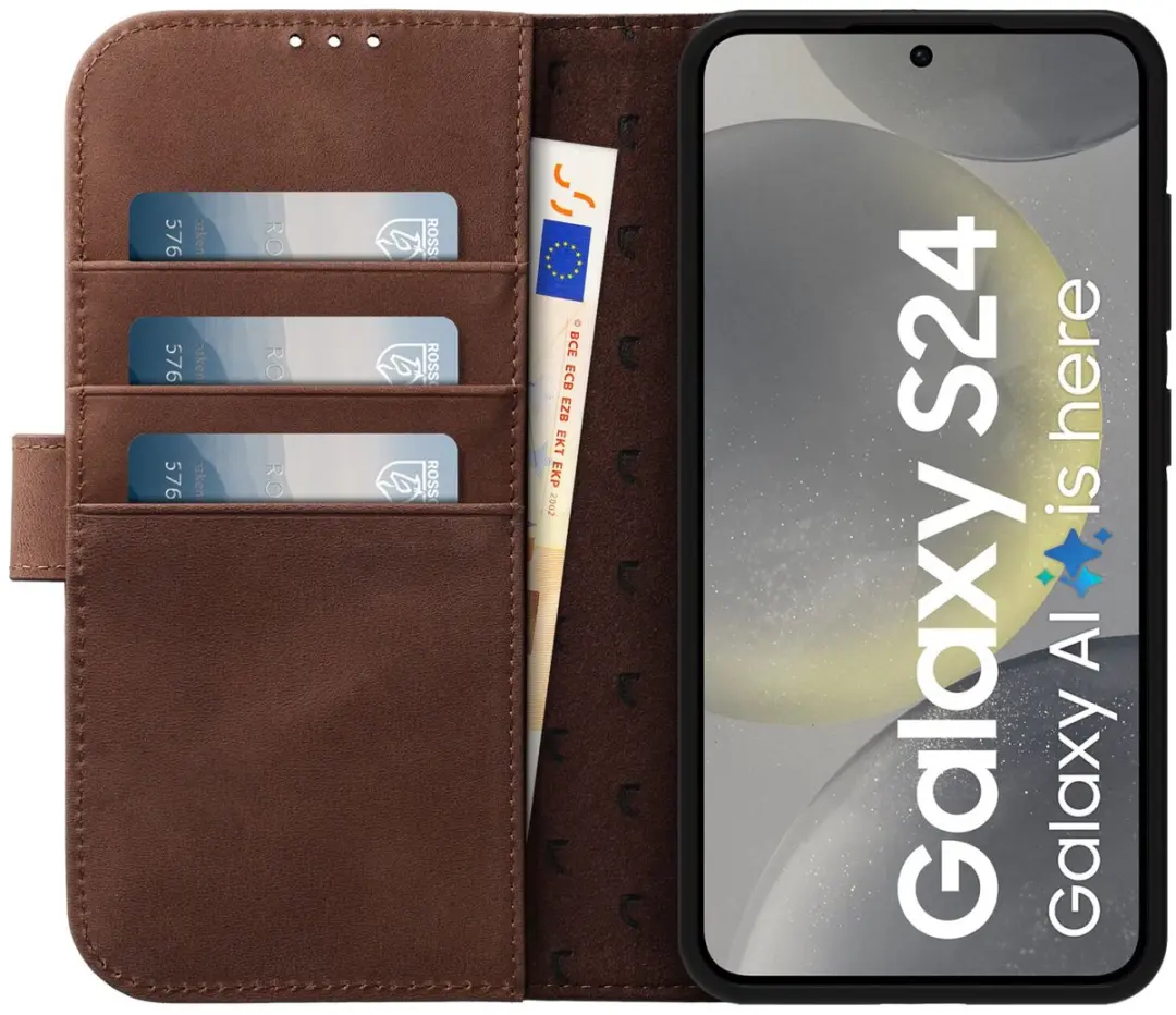 Rosso Elite 177341 Hoesje Samsung Galaxy S24 - Echt Leer Bruin