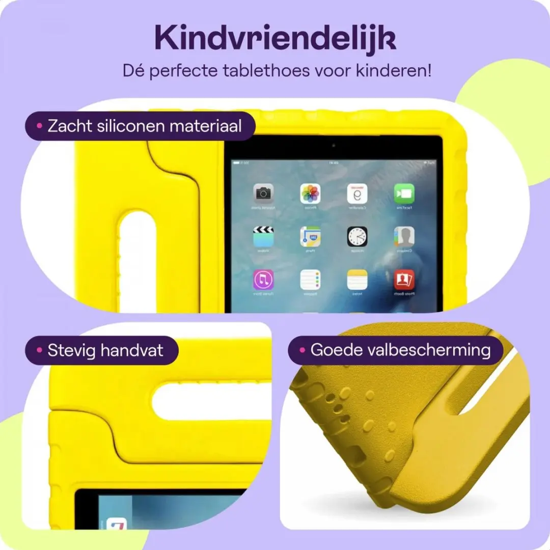 HappyCase Kinder Tablethoes iPad 9.7 2017/2018/Air - Geel