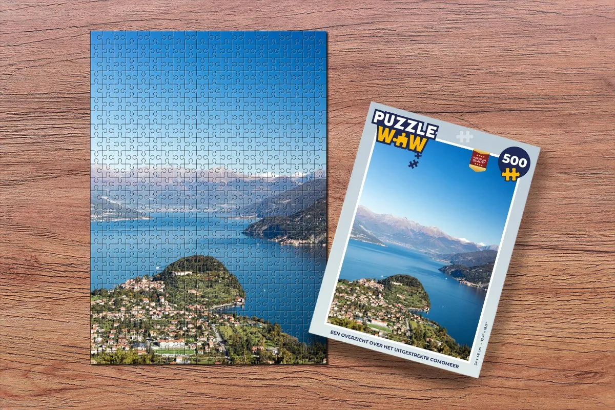 PuzzleWow Comomeer Alpen Italië Legpuzzel 500 Stuks - Multicolor