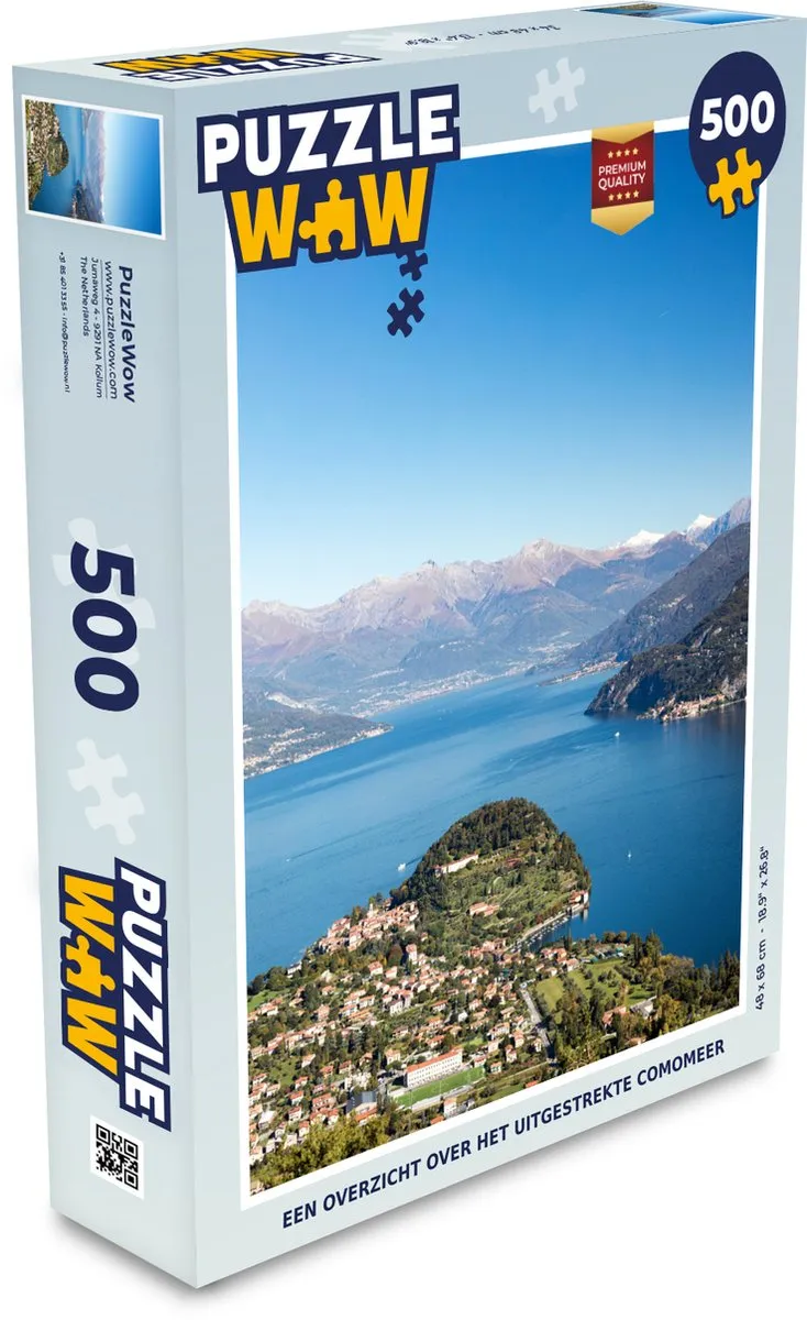 PuzzleWow Comomeer Alpen Italië Legpuzzel 500 Stuks