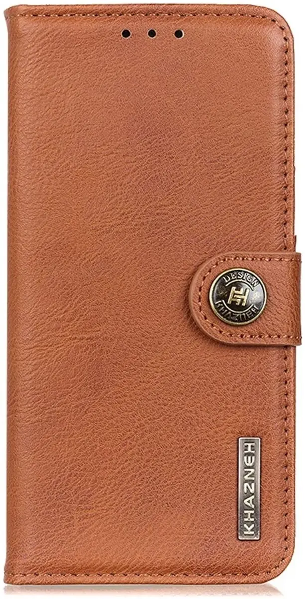 Khazneh Oppo A58 Book Case Hoesje - 3 Pasjes Bruin