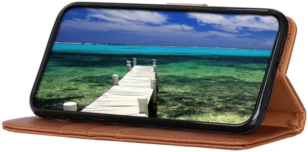 Khazneh Oppo A58 Book Case Hoesje - 3 Pasjes Bruin