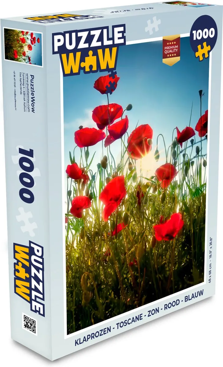 PuzzleWow Toscane Legpuzzel 1000 Stuks - Multicolor