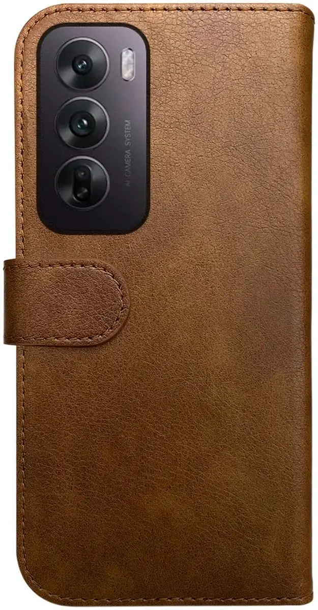 Rosso Element Wallet Book Case Oppo Reno 12 - 3 Pasjes - Bruin
