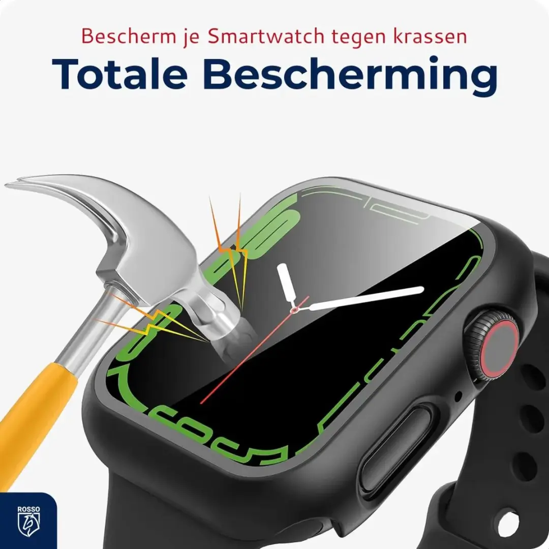 Rosso Tempered Glass 40mm Hoesje Apple Watch 4/5/6/SE - Zwart