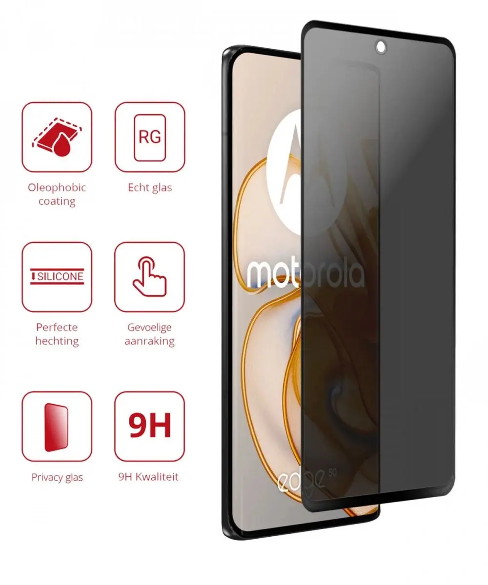 Rosso Privacy Screen Protector Motorola Edge 50 - 9H Glas