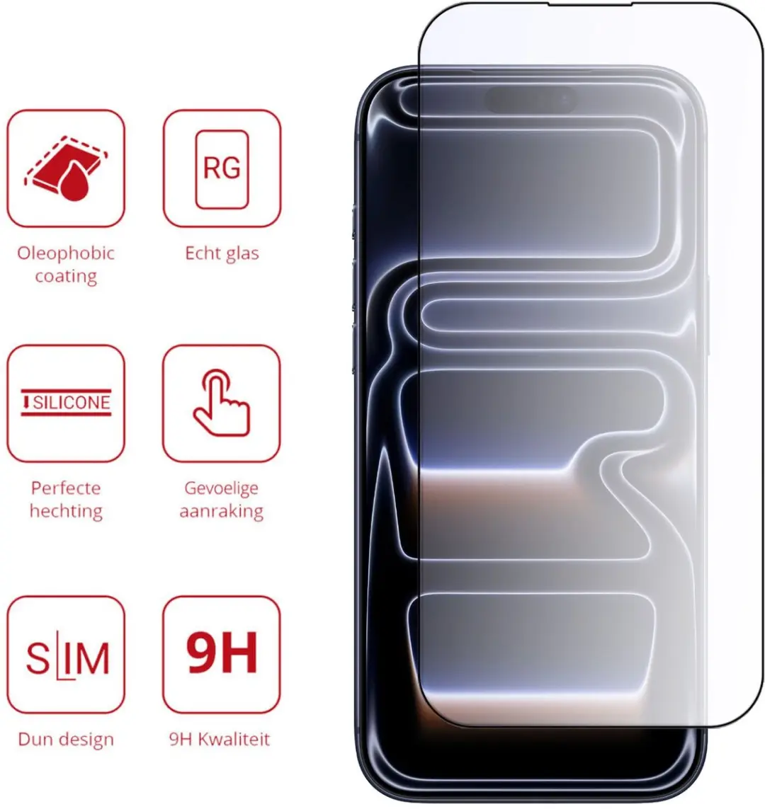 Rosso Screenprotector iPhone 17 Pro Max - Blauw Lichtfilter - Blauw