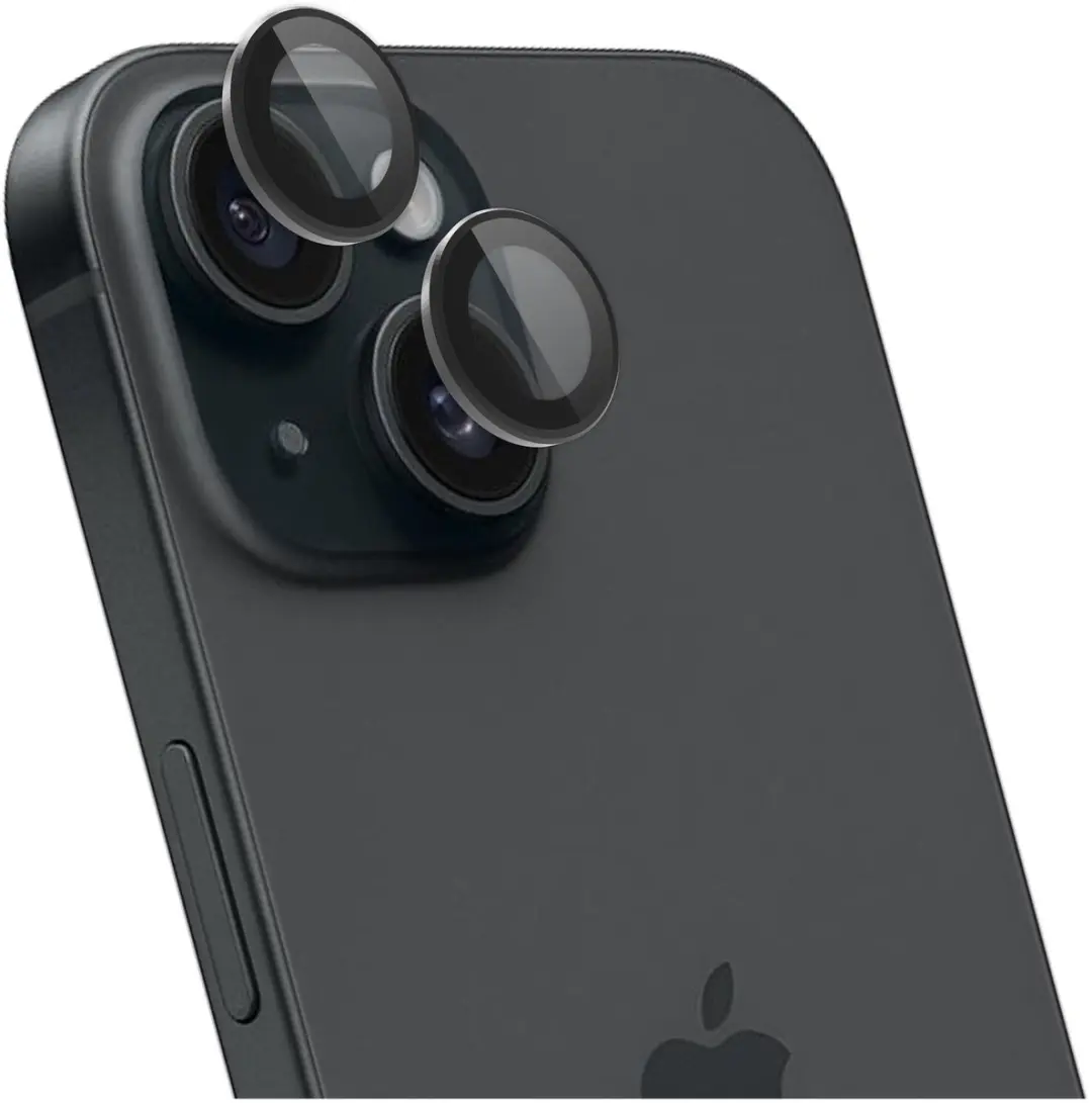 Rosso Camera Frame Protector iPhone 15/15 Plus - 9H Glas - Zwart