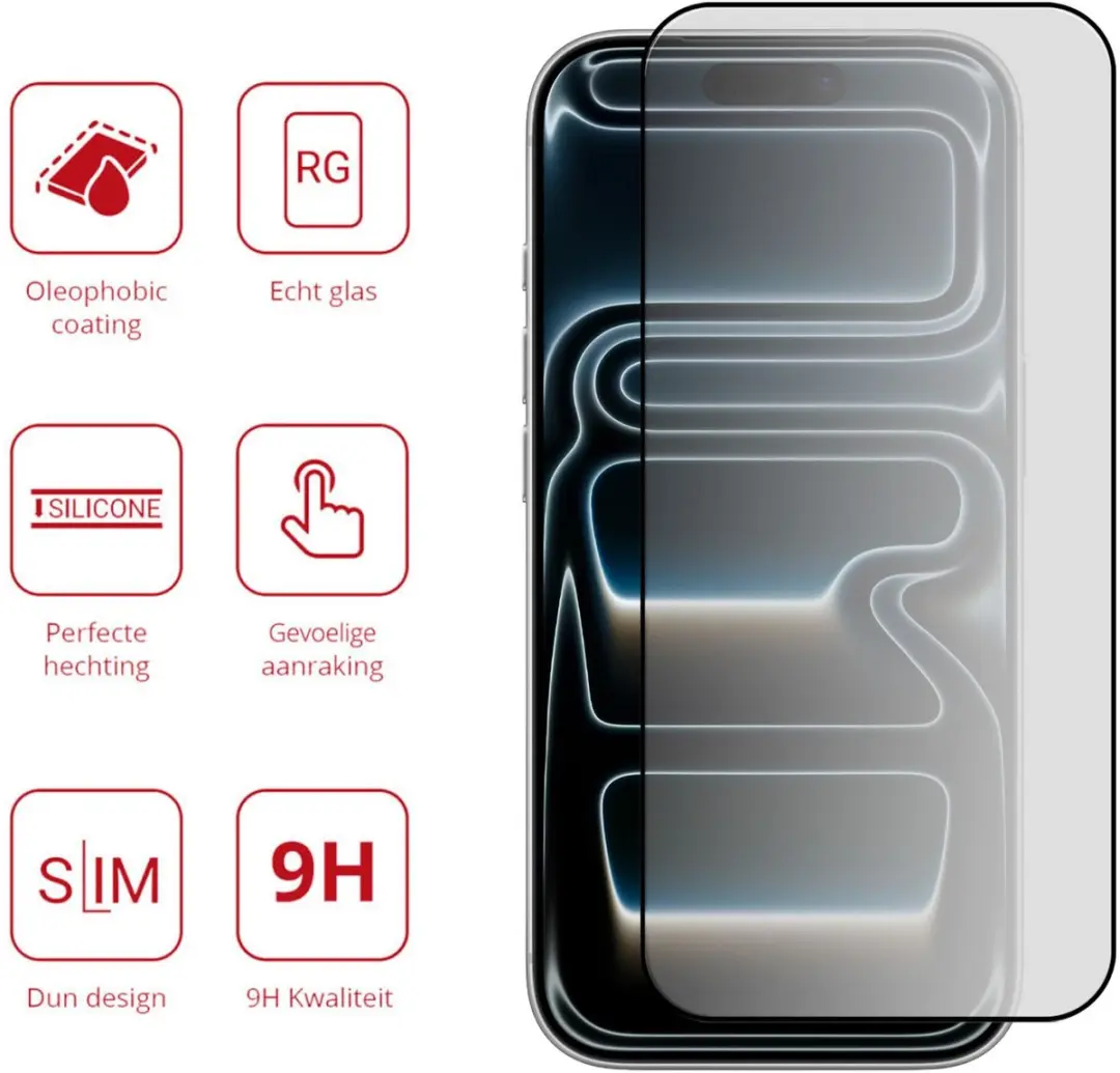 Rosso Anti-Reflectie Tempered Glass iPhone 17 Pro Max - 1 Stuk