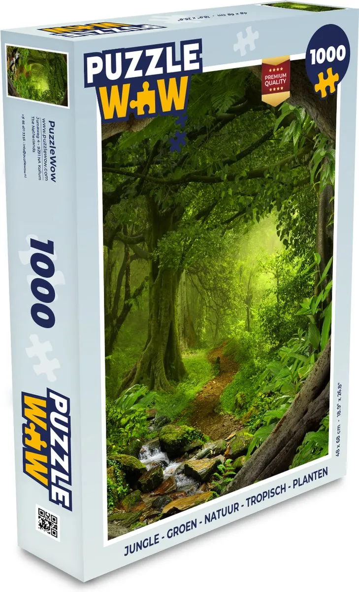 PuzzleWow Jungle Legpuzzel 1000 Stuks - Multicolor
