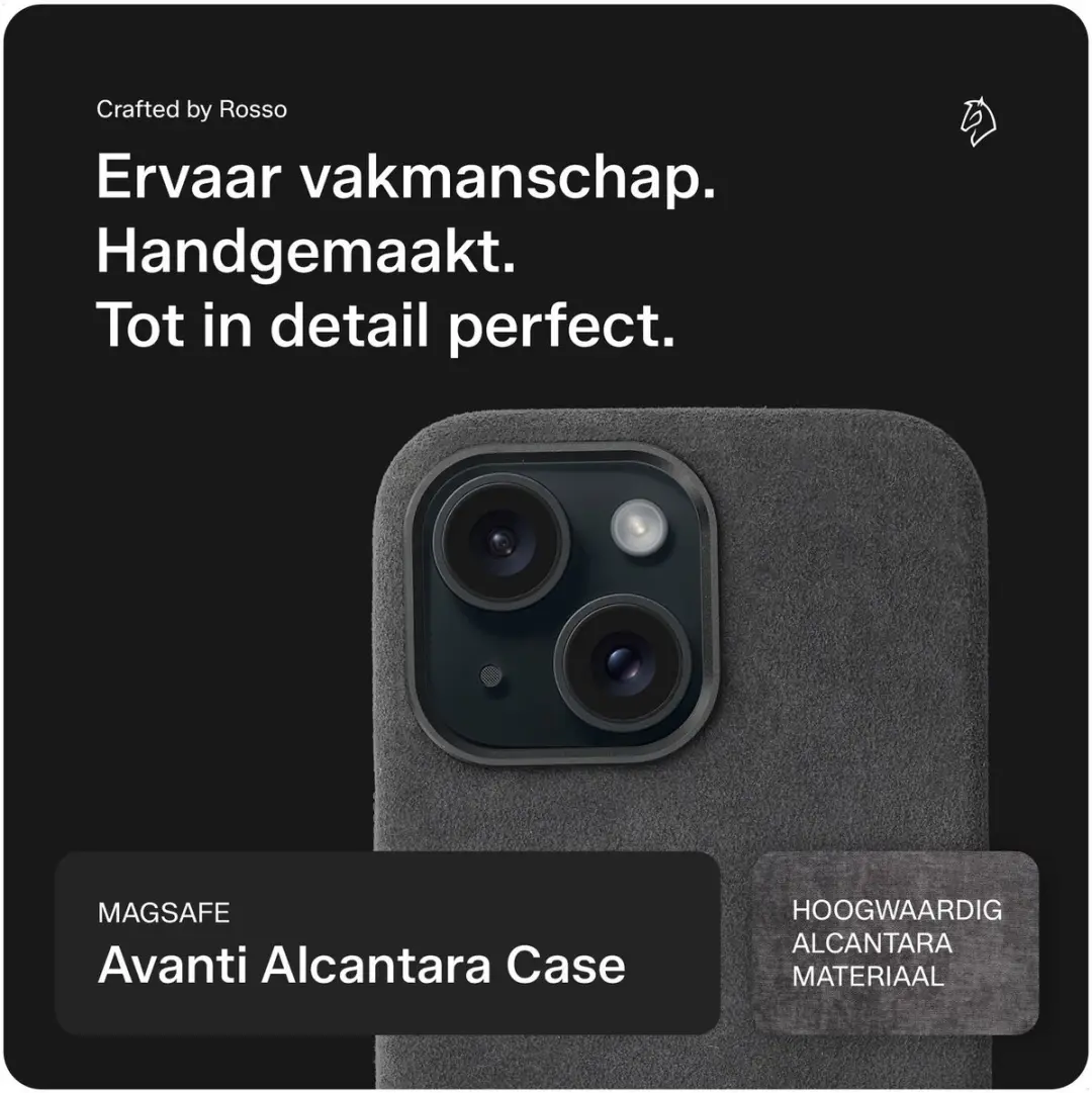 Rosso Avanti Hoesje iPhone 15 - Grijs - MagSafe