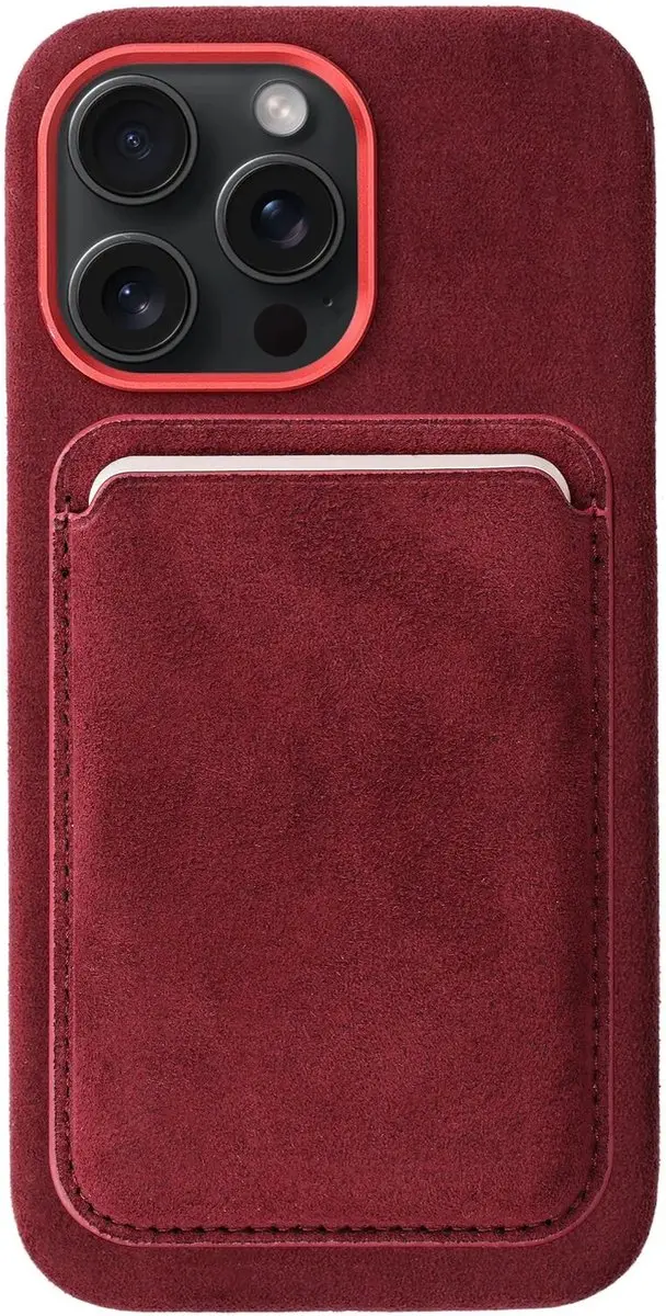 Rosso Avanti iPhone 16 Pro Max Hoesje - MagSafe - 3 Pasjes - Burgundy