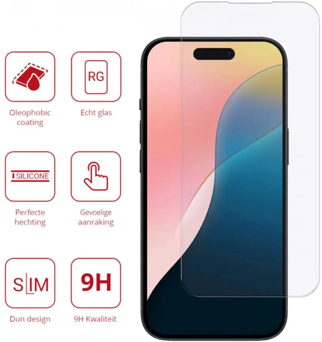 Rosso Screen Protector iPhone 16 Plus 9H - 2 Stuks