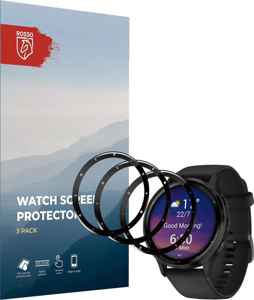 Rosso Hybrid Glass PMMA Screen Protector Garmin Venu 3 45mm - 3 Stuks