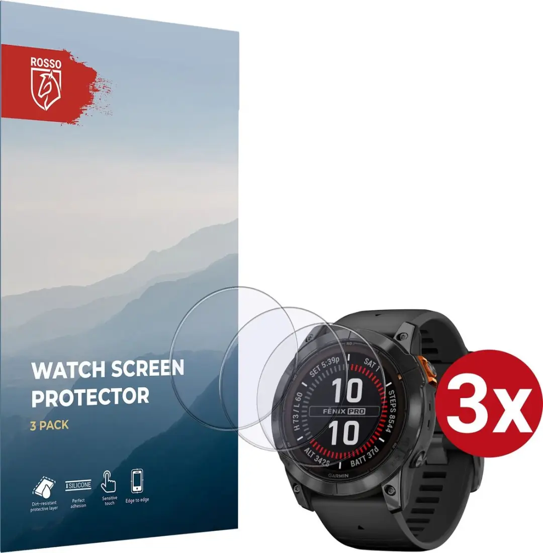 Rosso 9H Tempered Glass Screen Protector Garmin Fenix 7X Pro 51mm