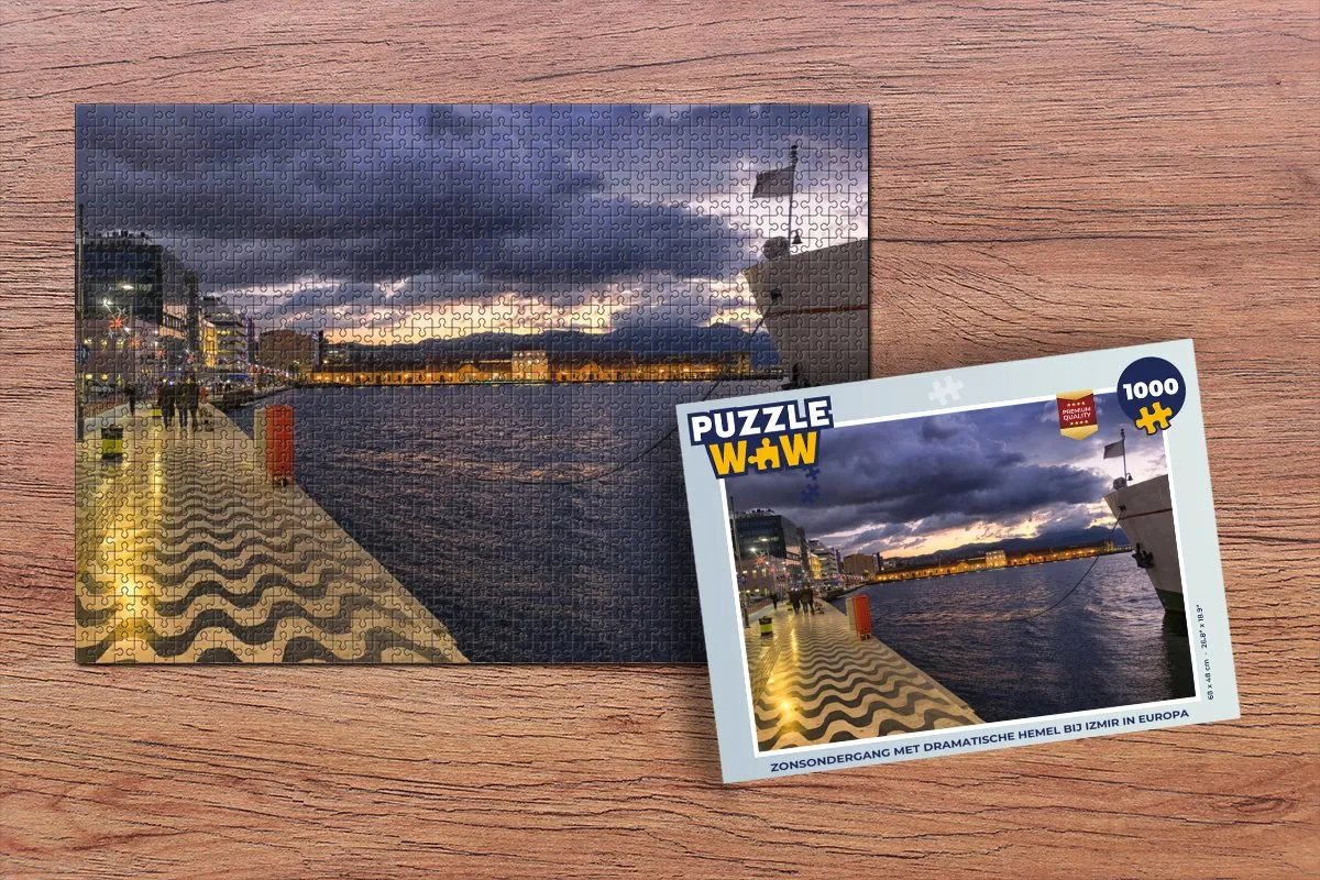 PuzzleWow Legpuzzel Zonsondergang Izmir 1000 Stuks - Multicolor