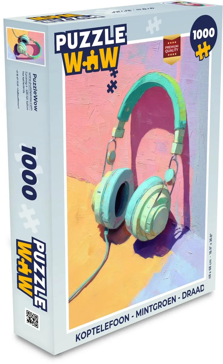 PuzzleWow Koptelefoon Puzzel 1000 Stuks