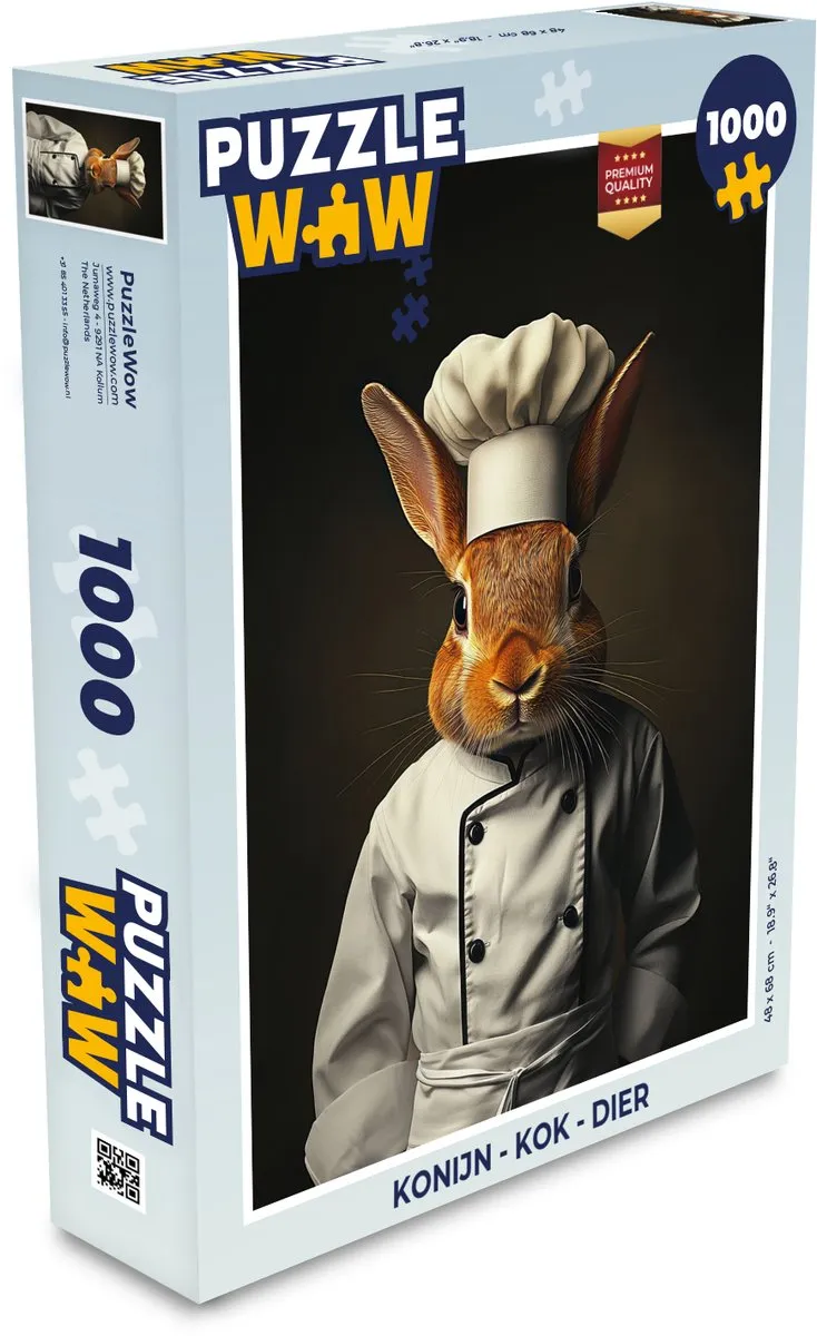 PuzzleWow Konijn Kok Legpuzzel 1000 Stuks