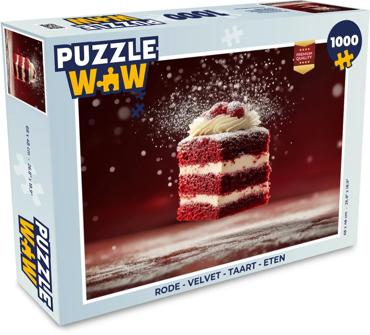 PuzzleWow Velvet Taart Legpuzzel 1000 Stuks - Rood