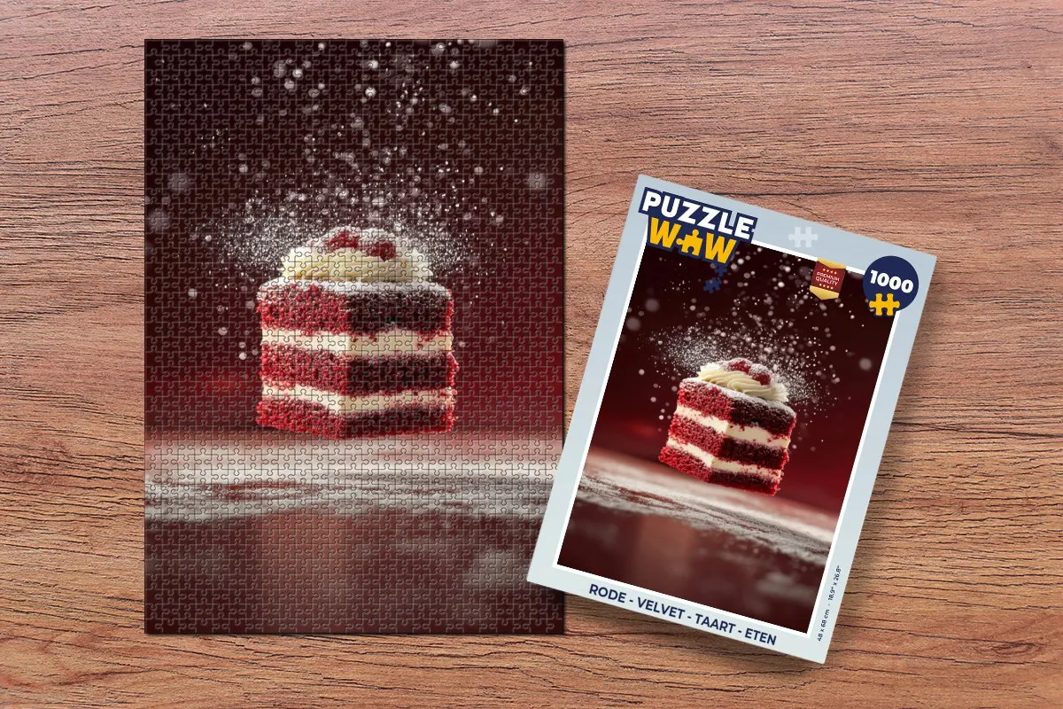 PuzzleWow Velvet Taart Legpuzzel 1000 Stuks - Rood