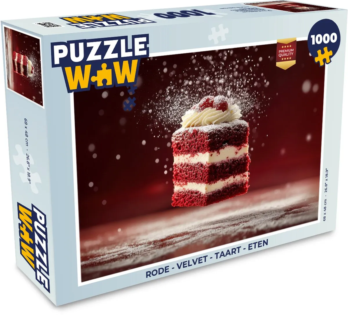 PuzzleWow Velvet Taart Legpuzzel 1000 Stuks - Rood