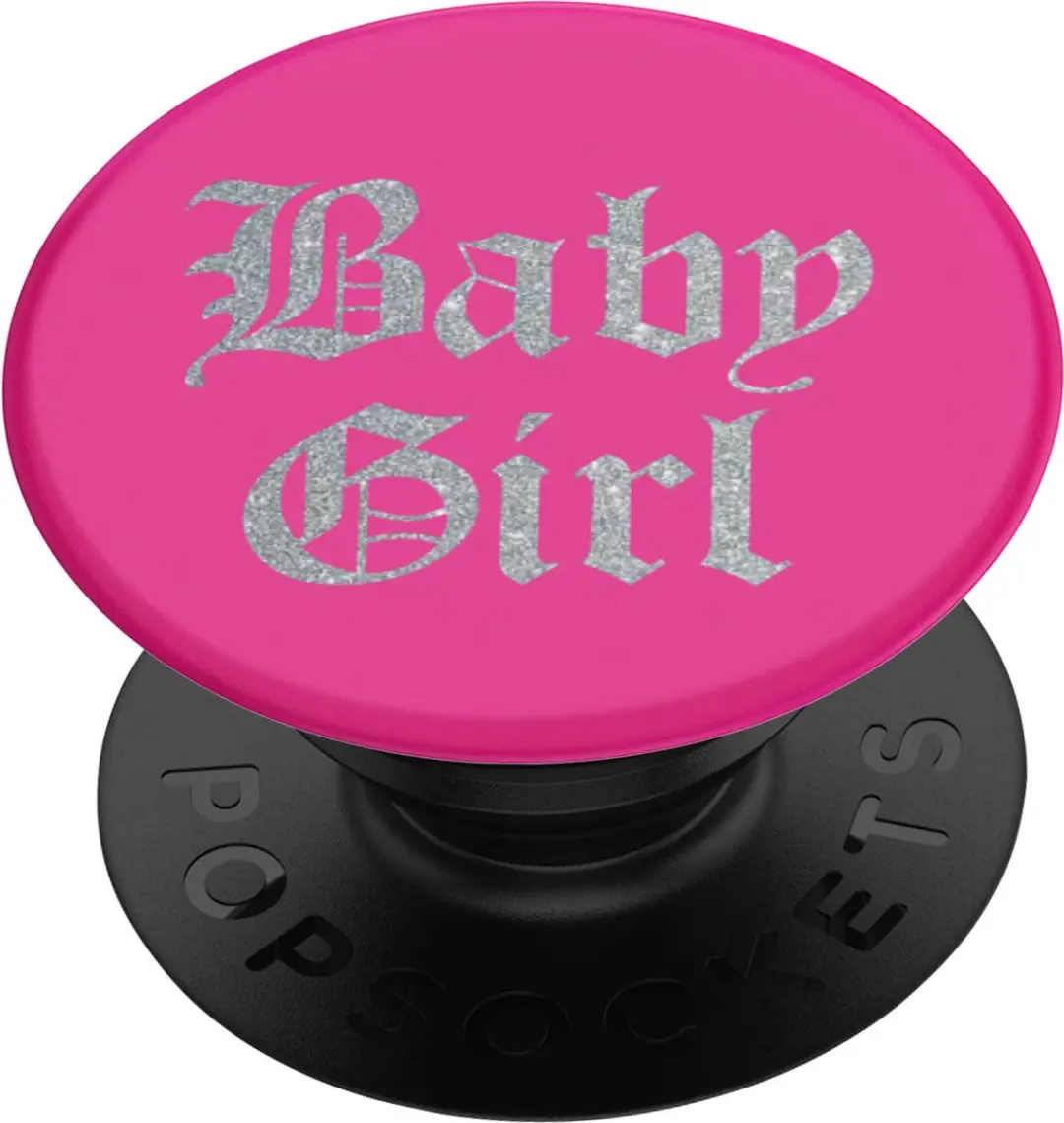 PopSockets, Pop Handvat voor Smartphones Standaard Ontwerp Baby Meisje, Zwart