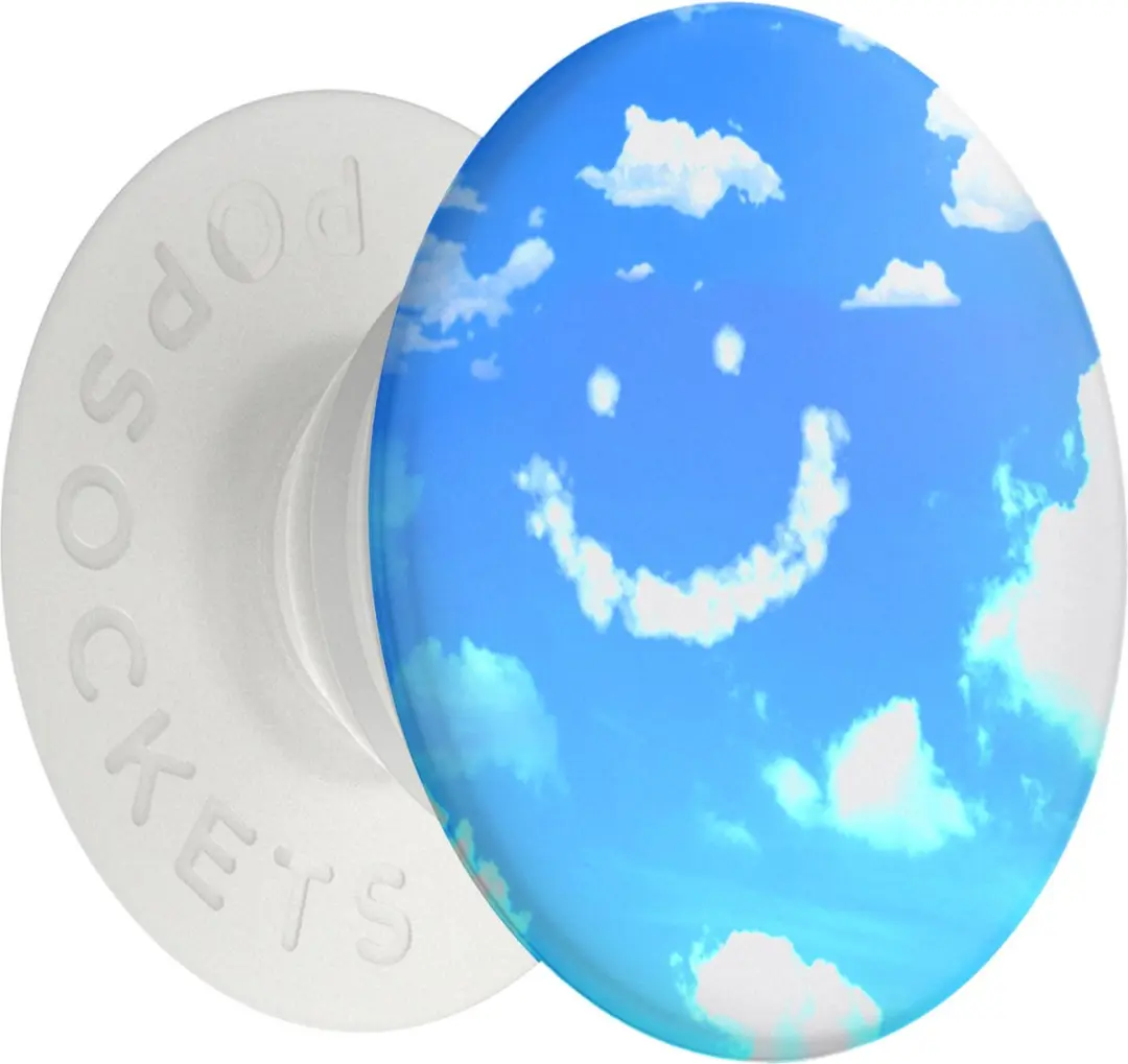 PopSockets, Pop Grip voor standaardsmartphones in Ciel d'Azur-design, Wit / Blau