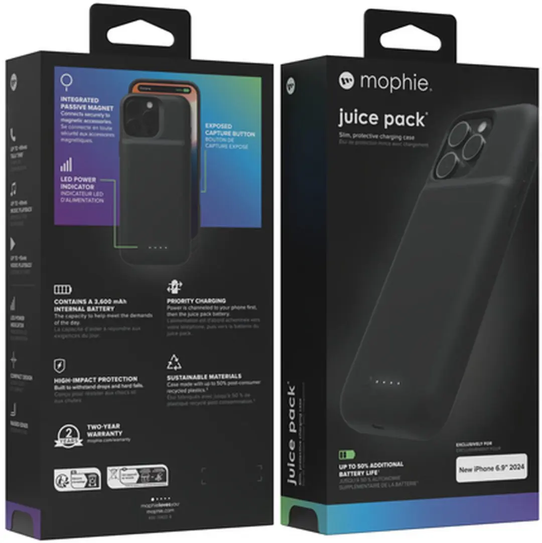 mophie Batterijhoes iPhone 16 Pro Max 3600mAh - Zwart