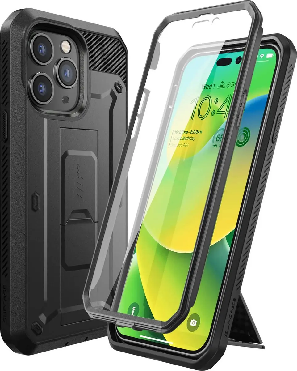 Supcase Unicorn Beetle Belt Clip Hoesje iPhone 14 Pro - Zwart