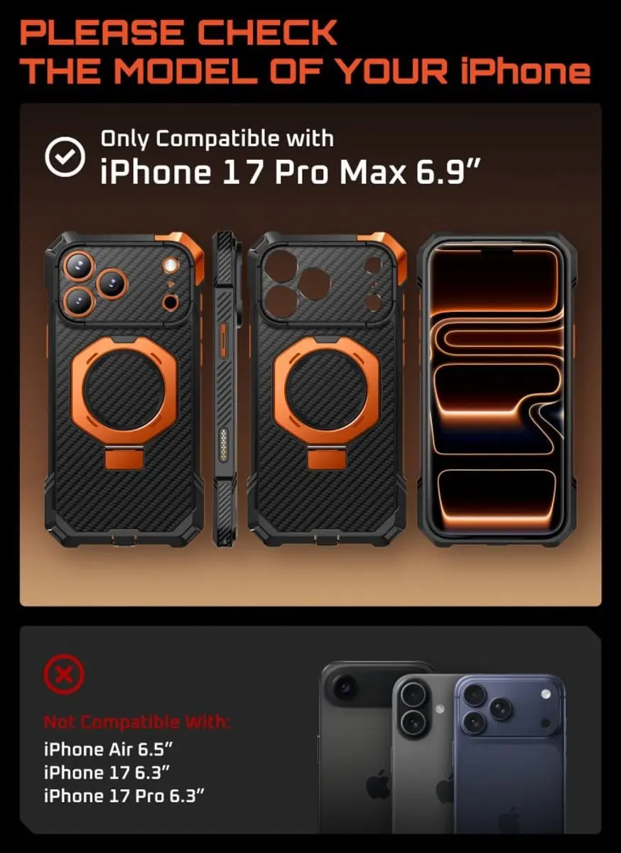 Supcase UB Grip Hoesje iPhone 17 Pro Max 14544 - Zwart