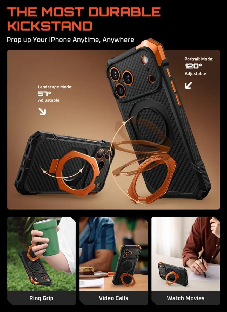 Supcase UB Grip Hoesje iPhone 17 Pro Max 14544 - Zwart