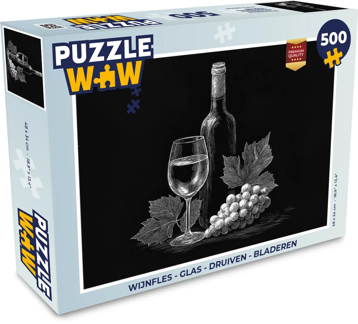 PuzzleWow Wijnfles Legpuzzel 500 Stuks