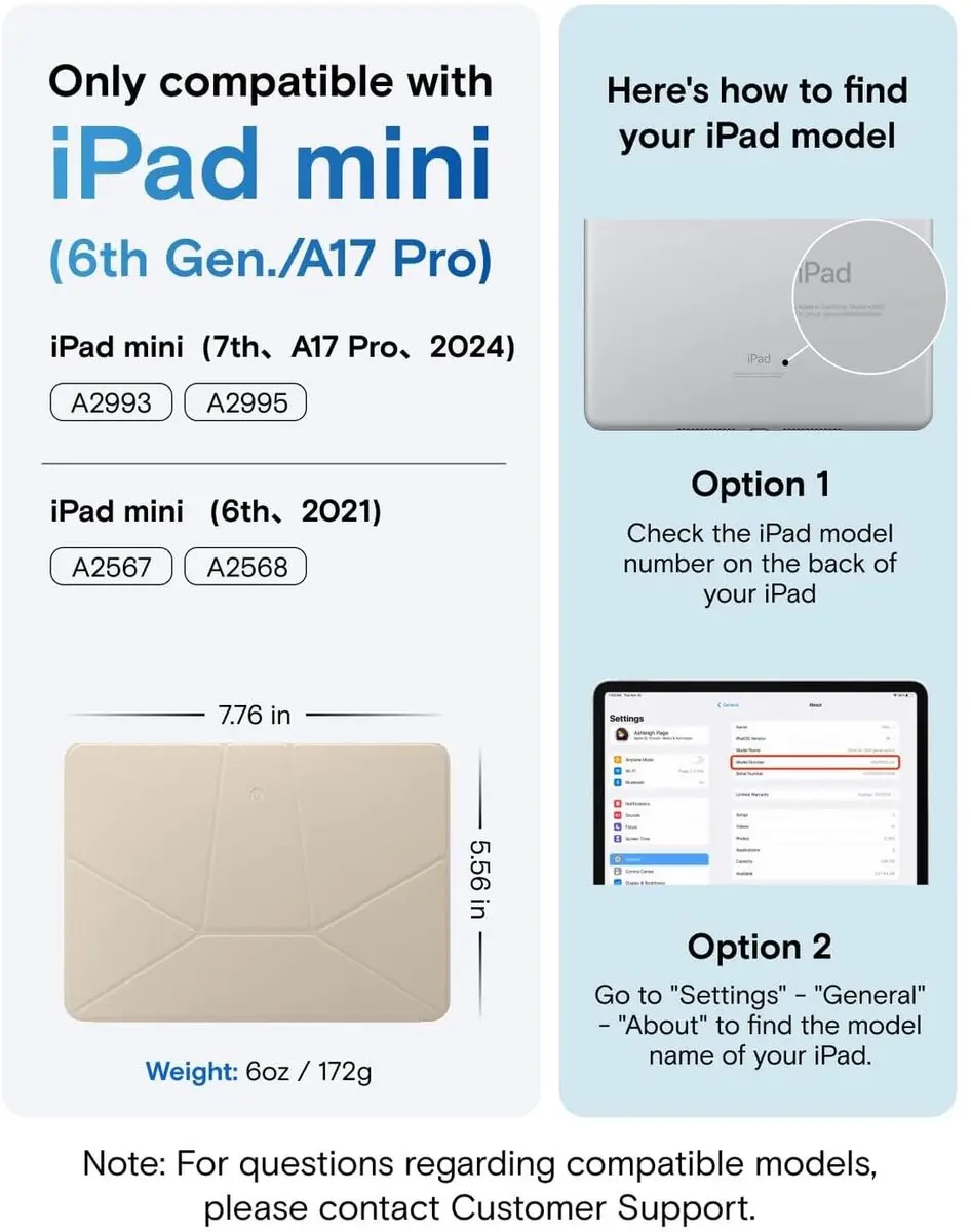 MOFT Dynamic Folio Book Case iPad Mini 7/6 - Beige