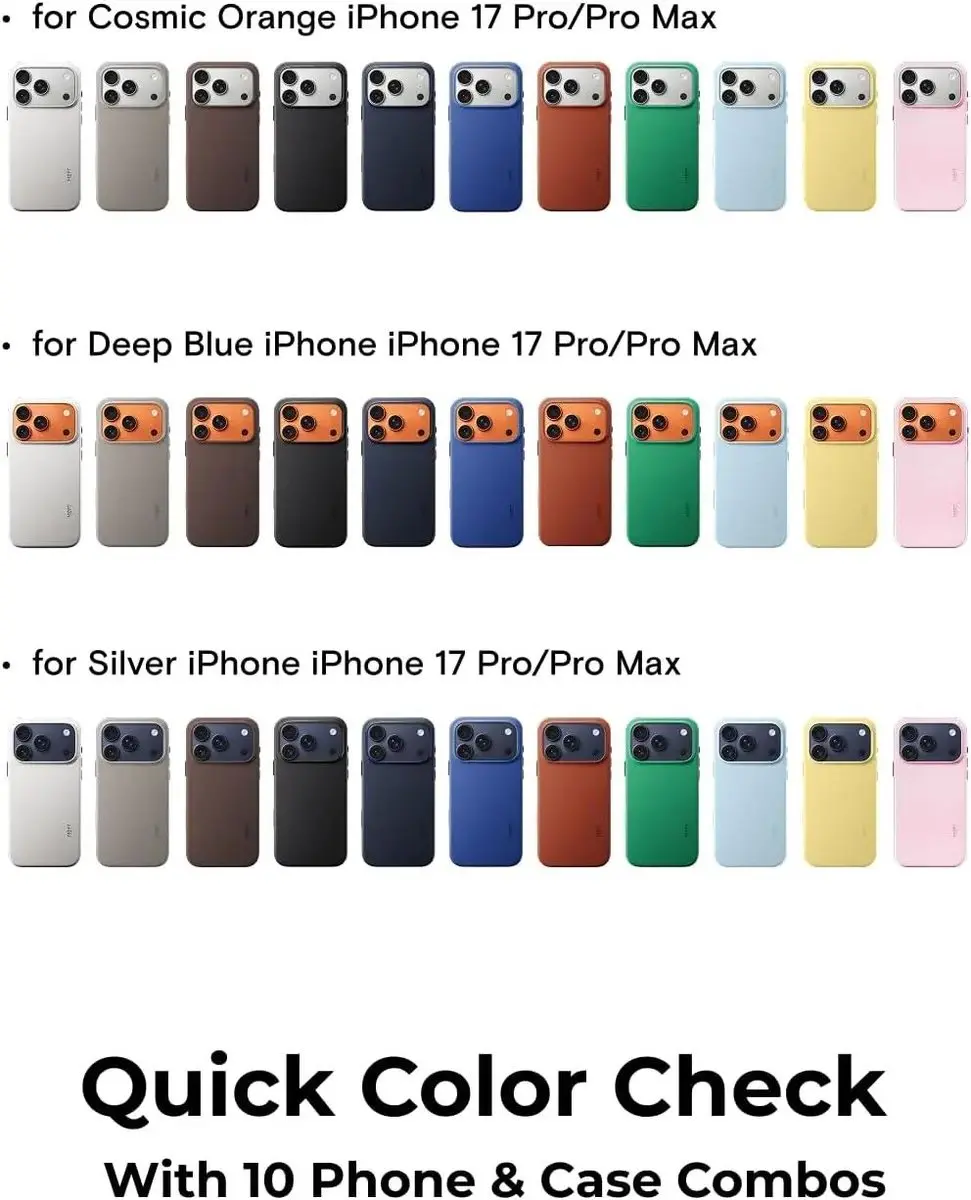 MOFT MOVAS Snap Back Cover iPhone 17 Pro - Roze Vegan Leer