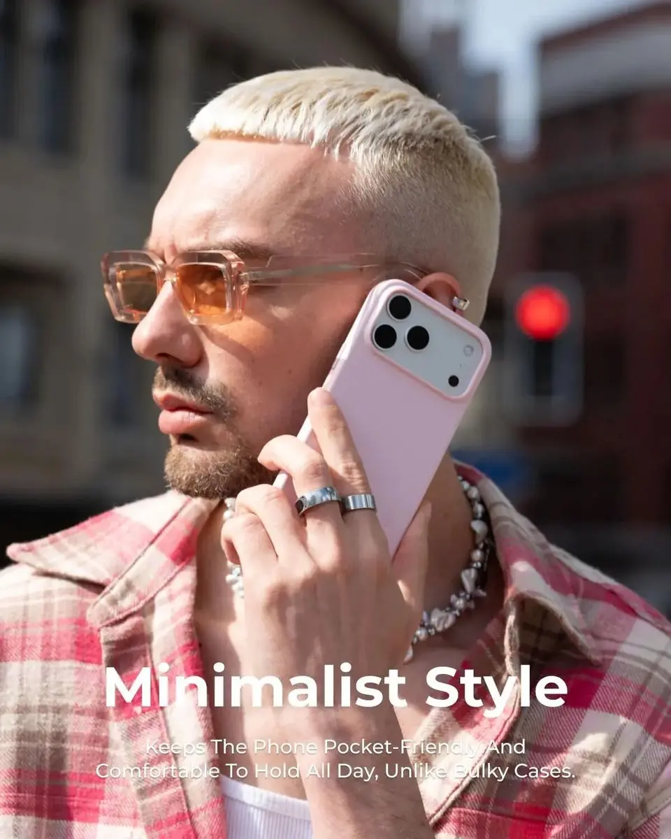 MOFT MOVAS Snap Back Cover iPhone 17 Pro - Roze Vegan Leer