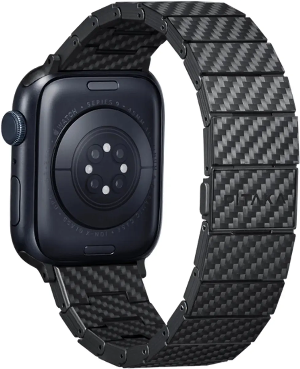 Pitaka Modern Carbon Fiber Horlogeband 45-49mm - Apple Watch - Zwart