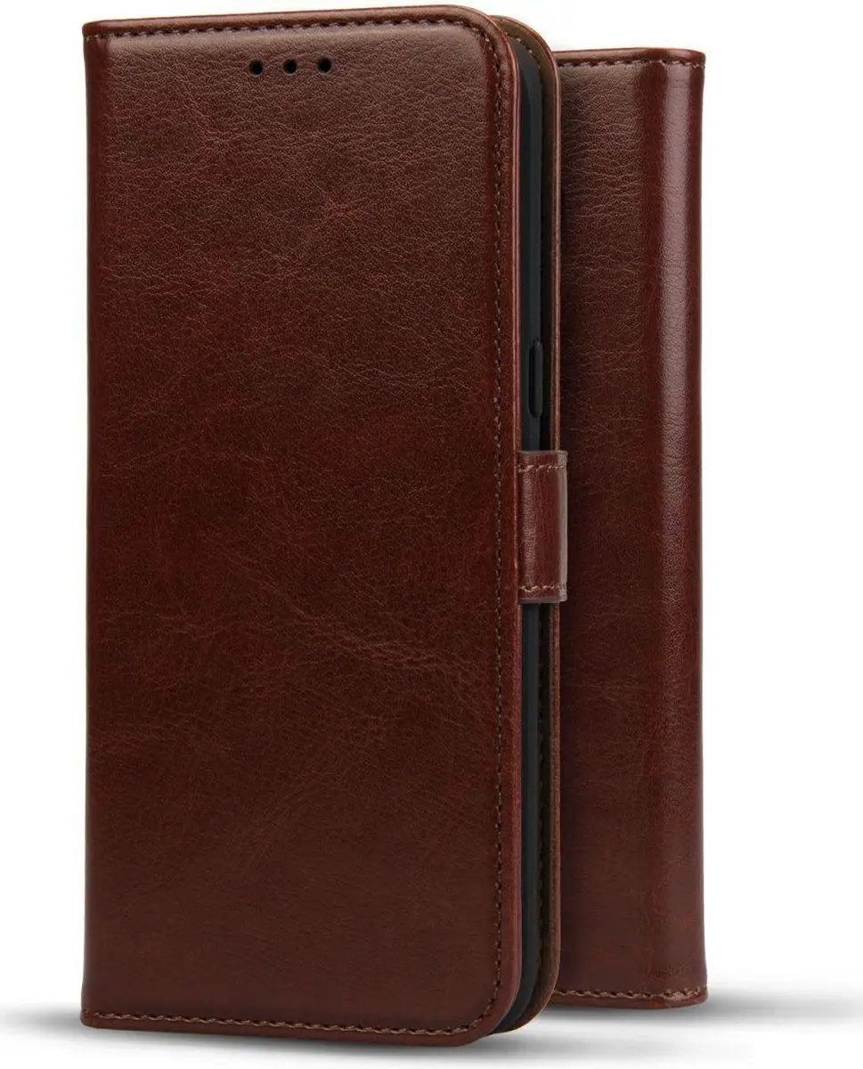 Rosso Element Book Case Wallet S9 - 3 Pasjes - Bruin