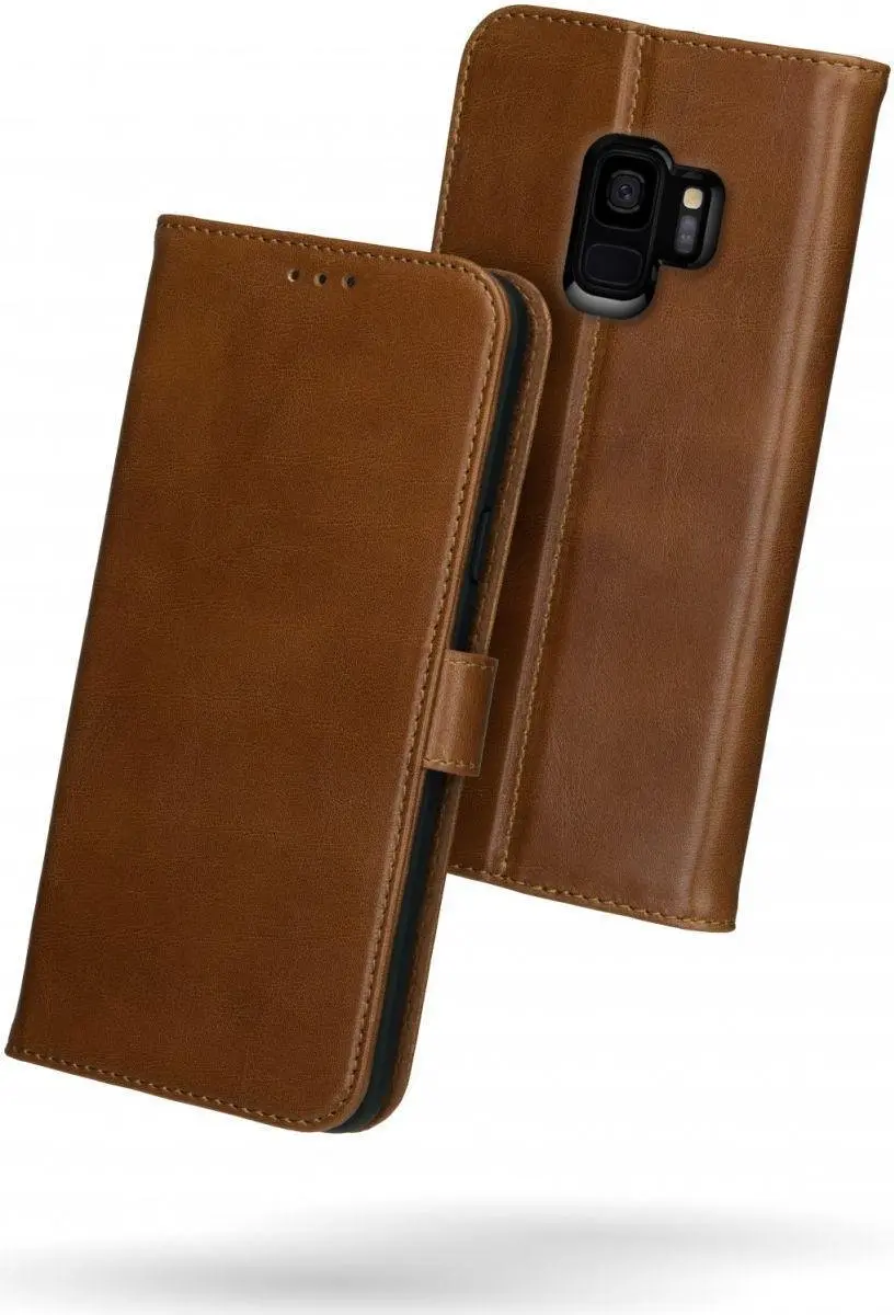 Rosso Deluxe Book Case Samsung Galaxy S9 - 3 Pasjes Bruin