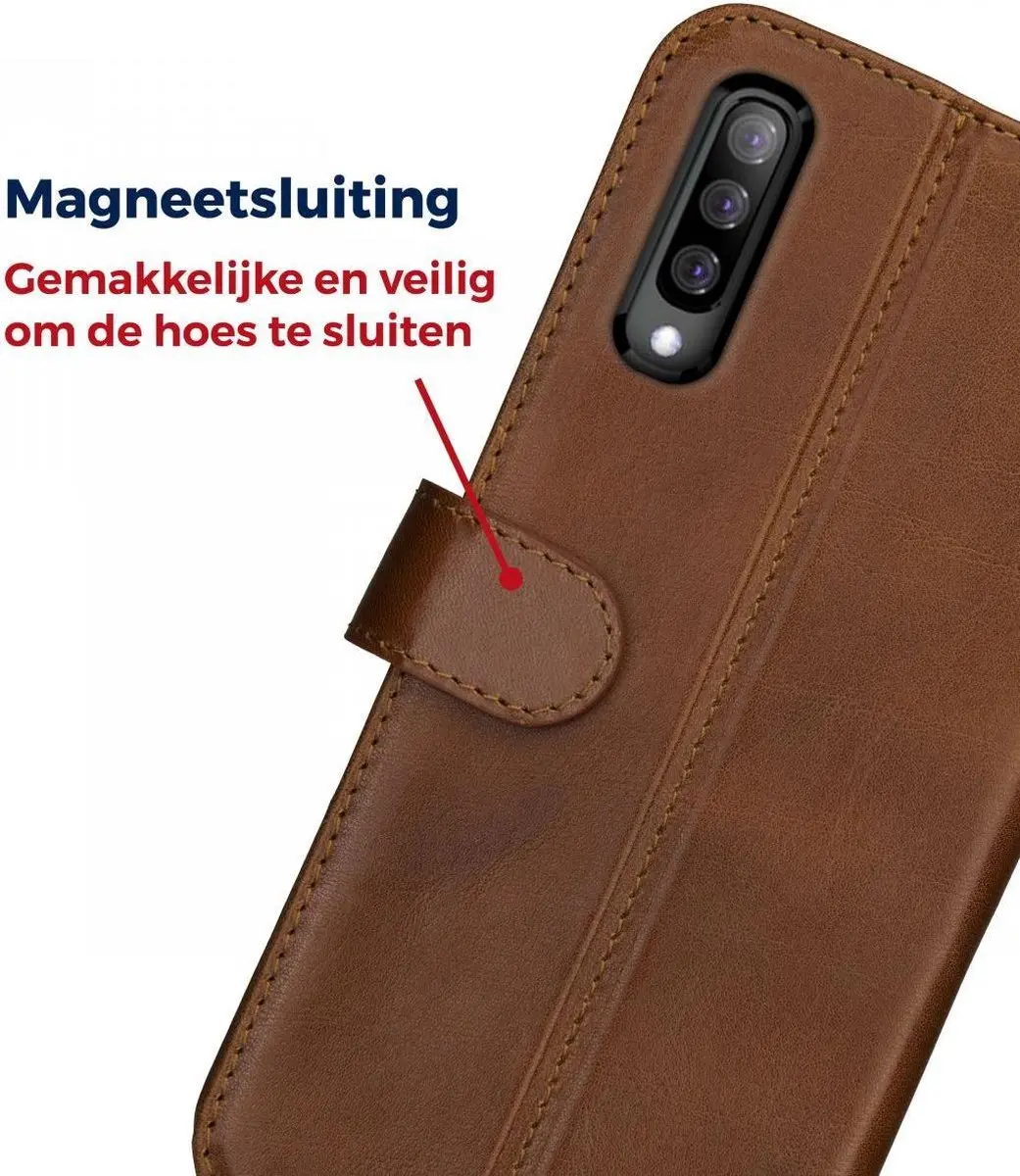 Rosso Deluxe Hoesje Samsung Galaxy A50 - Echt Leer Bruin - 40899